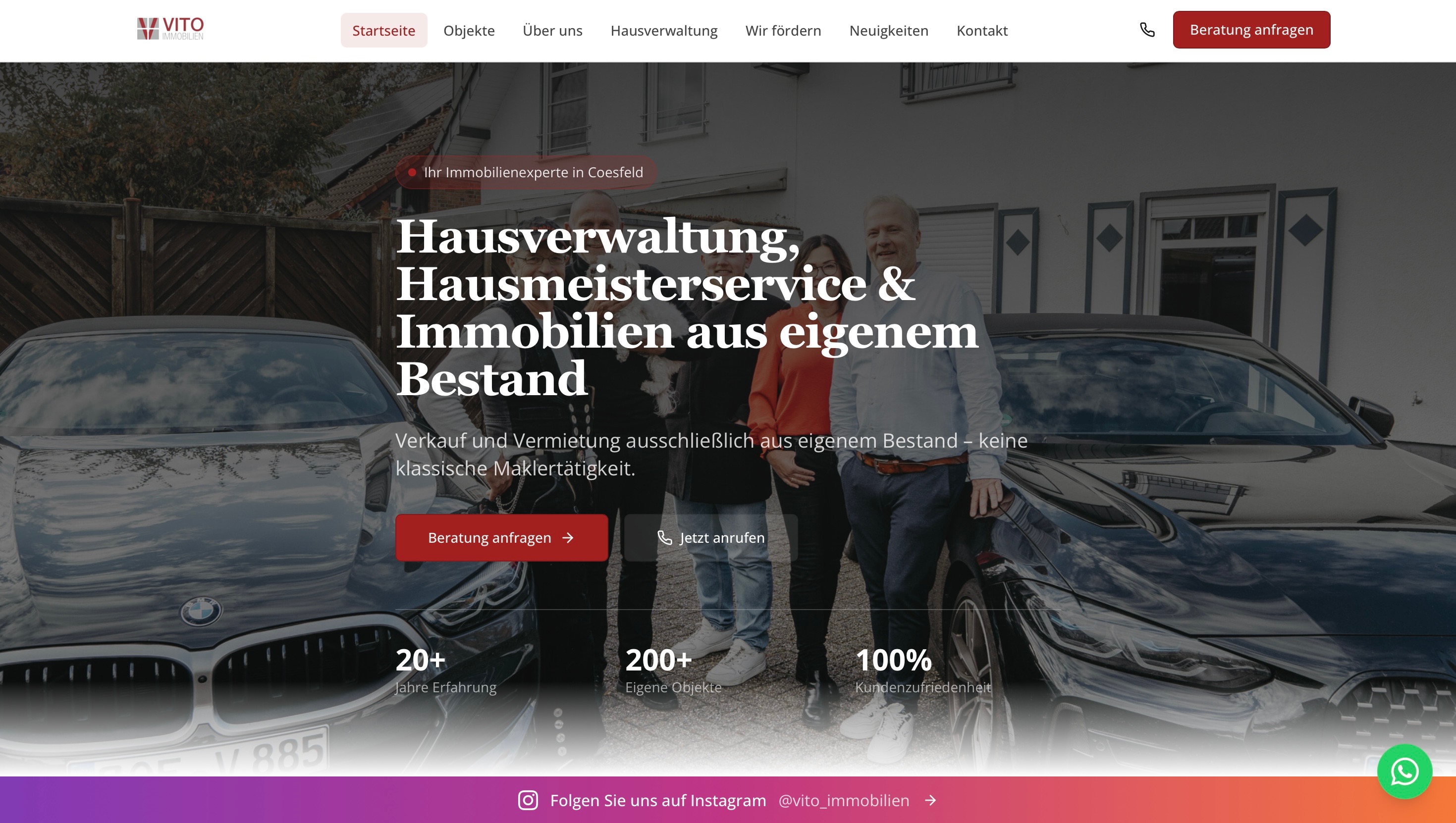 Website-Auftritt für Vito Immobilien
